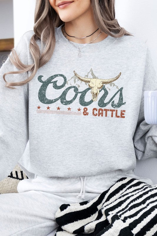 Coors and Cattle Western Fleece Sweatshirt